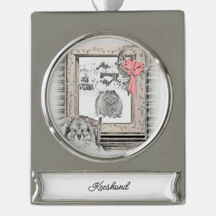 round-only silver plated banner ornament
