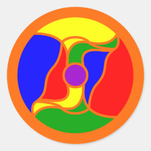 Round Optoskept Mandala Sticker