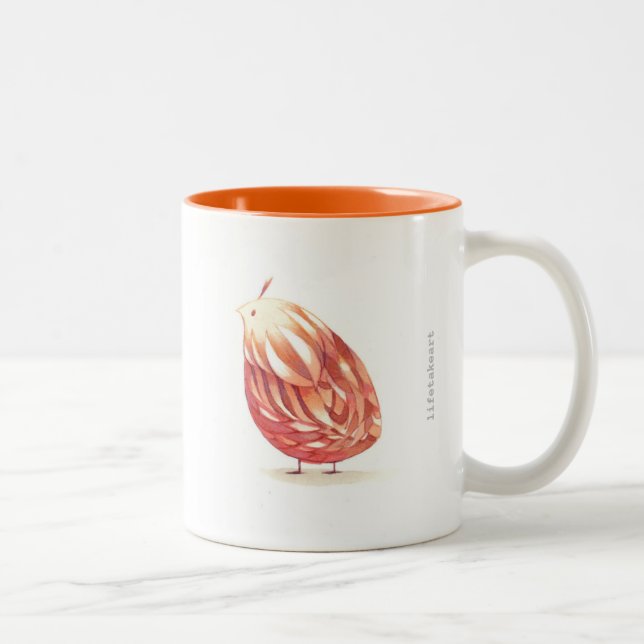 Round Orange Bird Mug (Right)