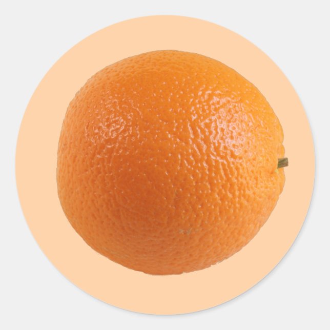 Round Orange Fresh Fruit Photo Classic Round Sticker (Front)