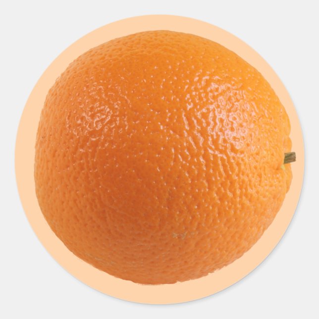 Round Orange Fresh Fruit Photo Classic Round Sticker (Front)