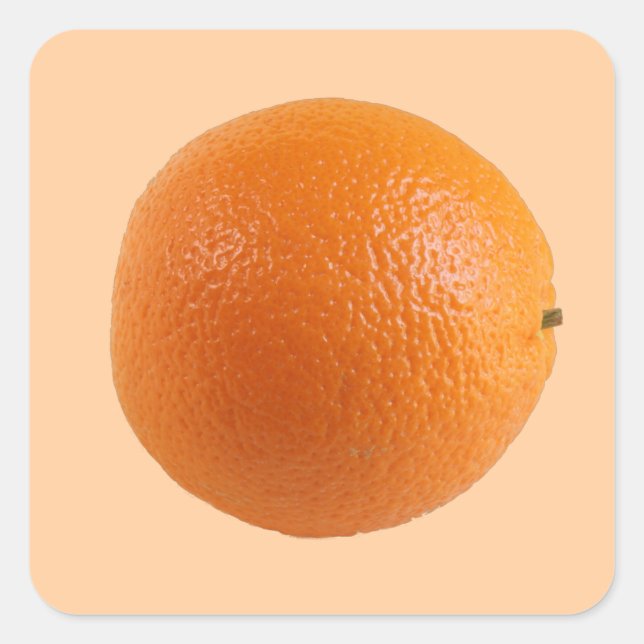 Round Orange Fresh Fruit Photo Square Sticker (Front)
