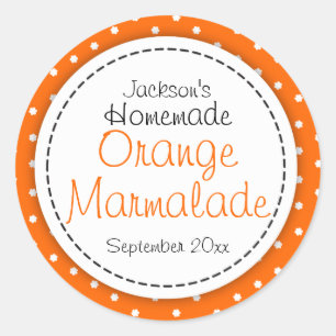 Round Orange Marmalade jam jar food label