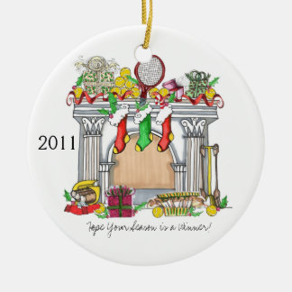 Round Ornament, Tennis Mantel, 2011 Ceramic Tree Decoration