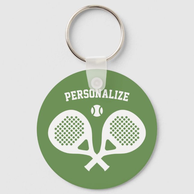Round padel tennis keychain gift player and fan (Front)
