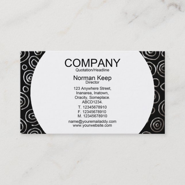 Round Panel - Abstract 181112 - Exotic Metal Business Card (Front)
