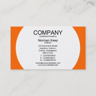 Round Panel - White with Orange FF6600 Business Card
