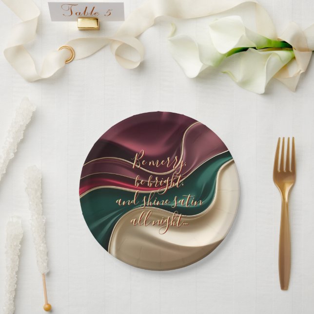 Round paper plate in stylish graphic (Wedding)