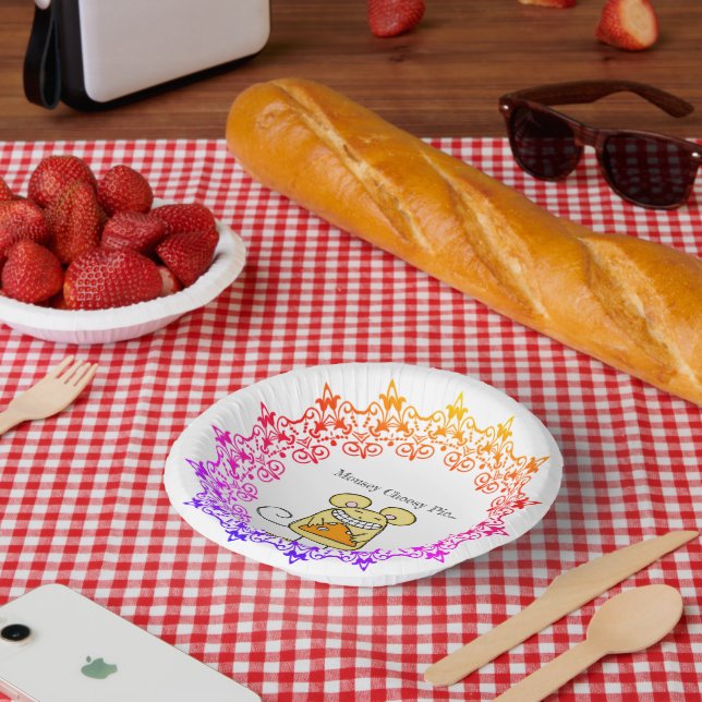 Round Paper Plate Mousey Cheesy Pie Paper Bowls (Picnic)