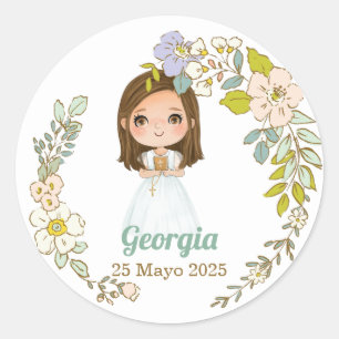 Round Paste First GEORGIA Communion Classic Round Sticker