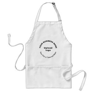 Round Pattern Black Texts Business Brand on Apron