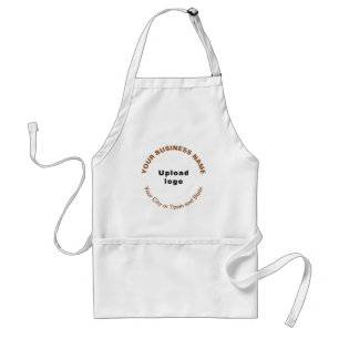 Round Pattern Brown Texts Business Brand on Apron