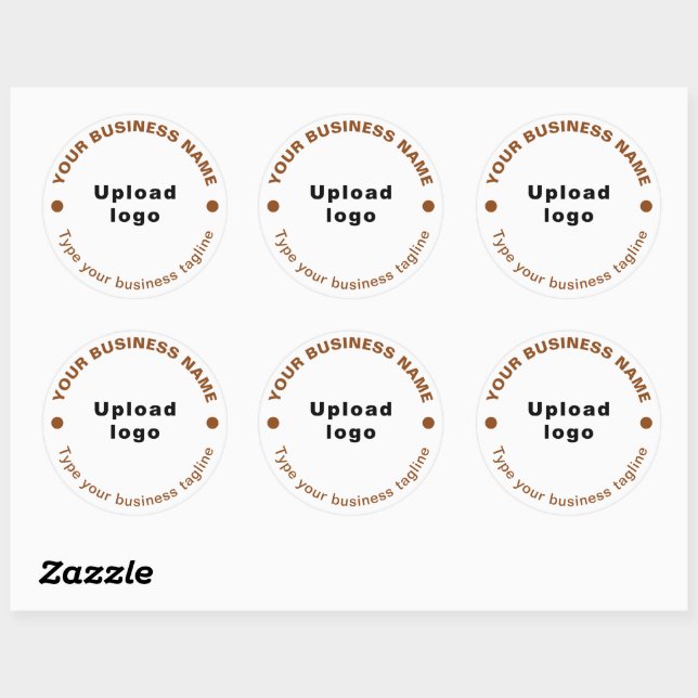 Round Pattern Brown Texts Tagline on White Sticker (Sheet)