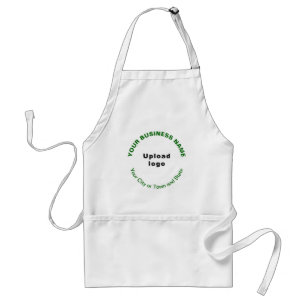 Round Pattern Green Texts Business Brand on Apron