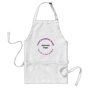 Round Pattern Purple Texts Business Brand on Apron