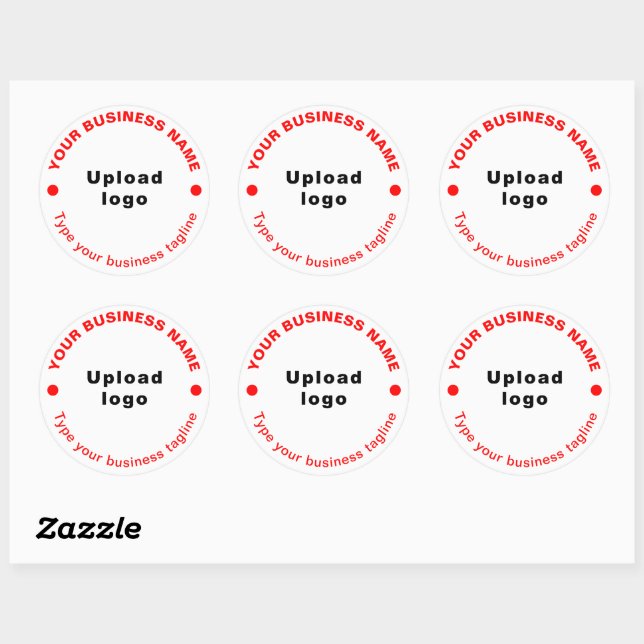 Round Pattern Red Texts Tagline on White Sticker (Sheet)