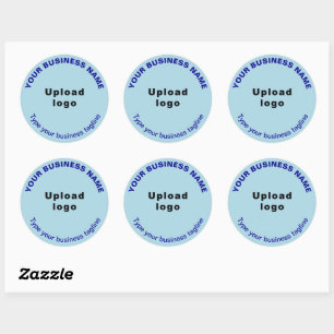 Round Pattern Tagline Texts on Light Blue Sticker