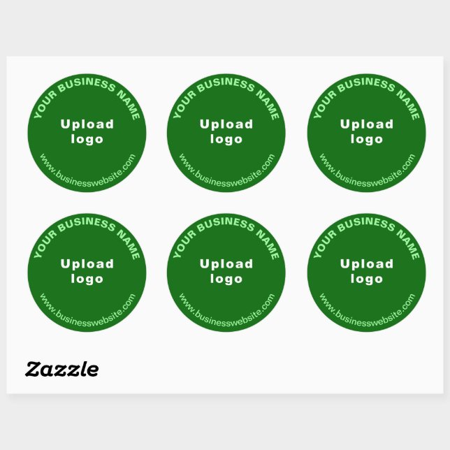 Round Pattern Website Texts on Green Sticker (Sheet)