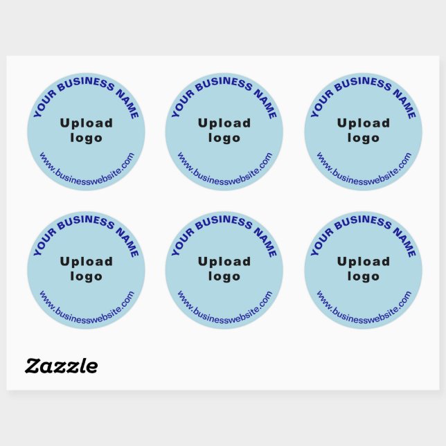 Round Pattern Website Texts on Light Blue Sticker (Sheet)