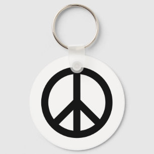 Round peace symbol keychain in custom colors