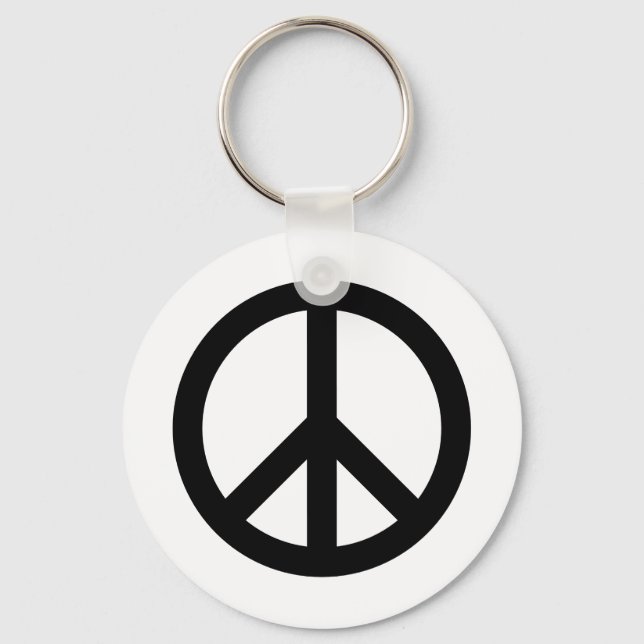 Round peace symbol keychain in custom colors (Front)
