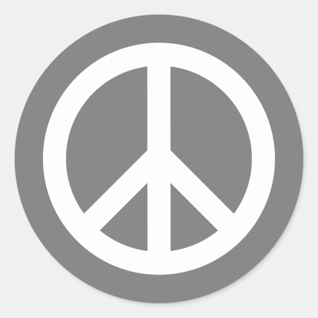 Round peace symbol stickers in custom colours (Front)