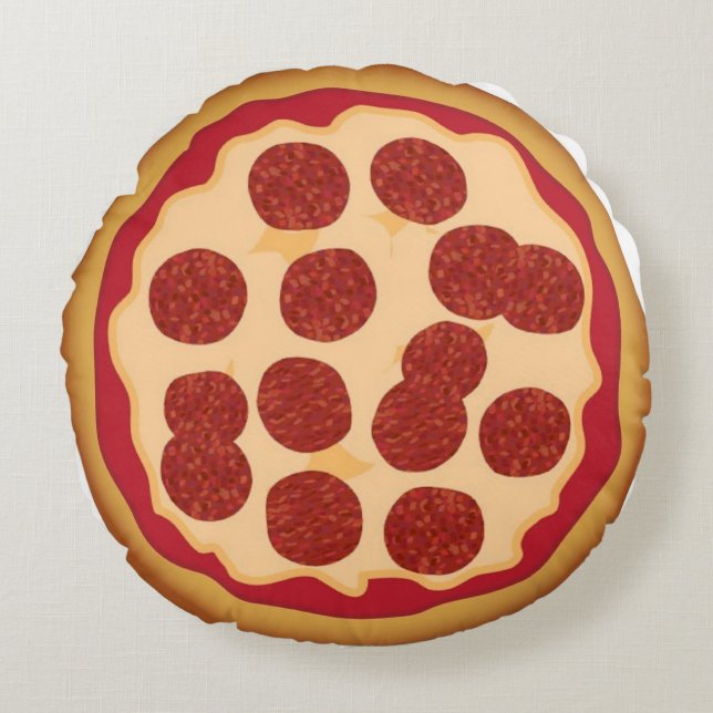 Round Pepperoni Pizza Pillow With Microwave Recipe (Front)