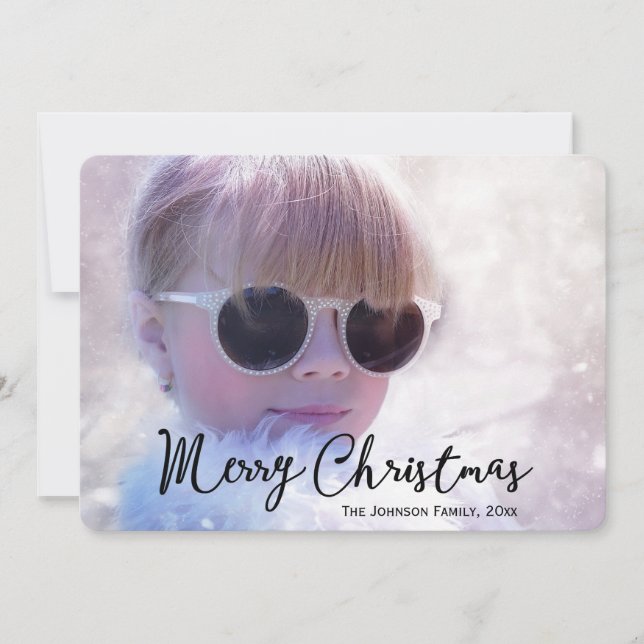 Round Personalised Christmas Cards Custom Photo (Front)
