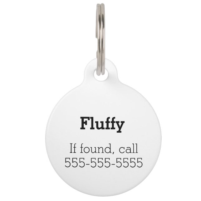 Round Pet Tag (Back)