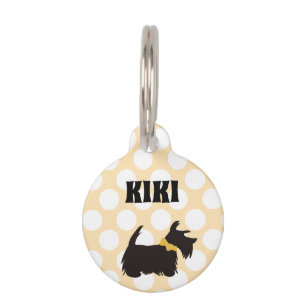 Round Pet Tag, SCOTTIE DOG NAME TAG