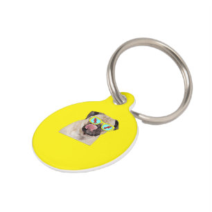 Round Pet Tag with personalised phone #