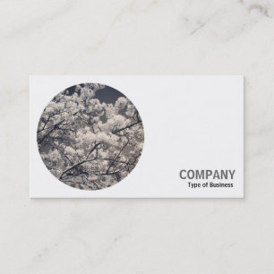 Round Photo - Cherry Blossom B&W Business Card