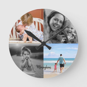 Round Photo Collage Round Clock