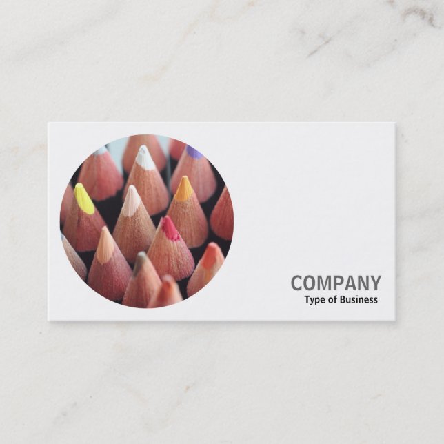 Round Photo - Colour Pencils Business Card (Front)