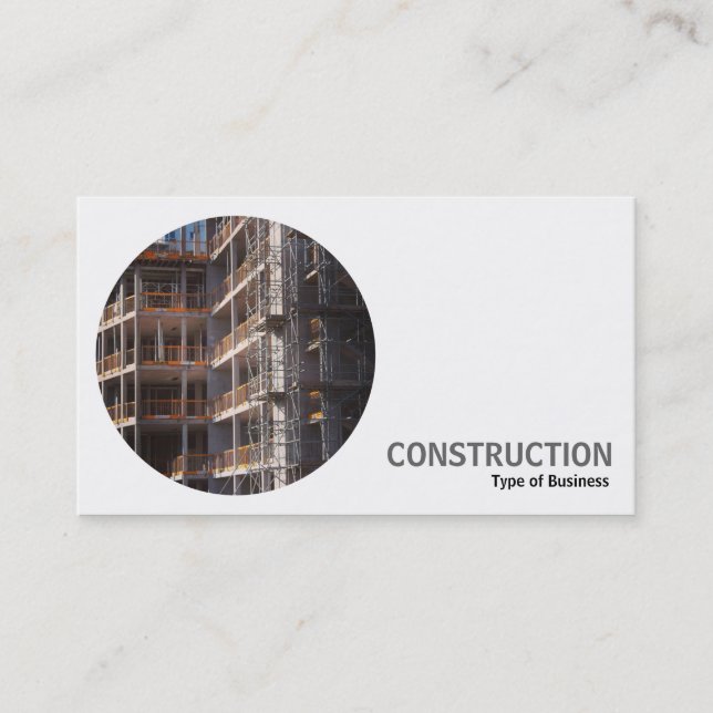 Round Photo - Construction Business Card (Front)