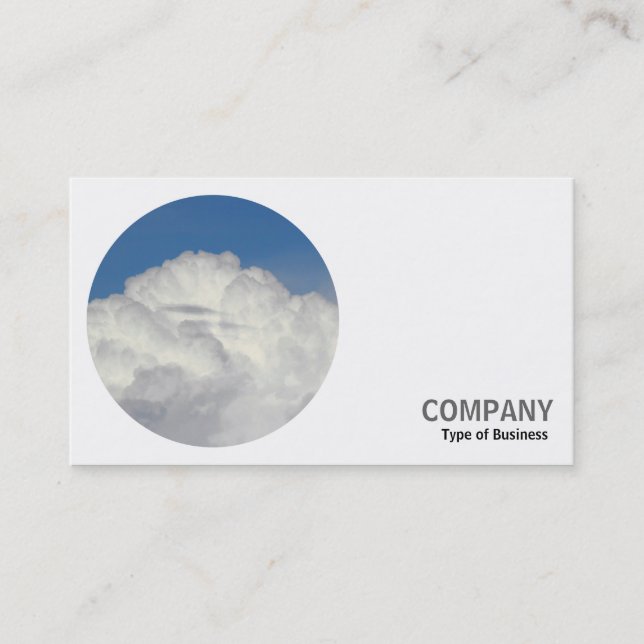 Round Photo - Cumulus Clouds Business Card (Front)