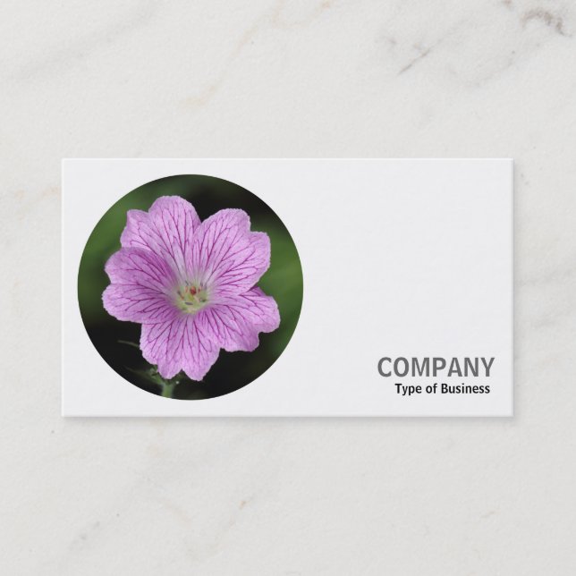 Round Photo - Geranium Business Card (Front)