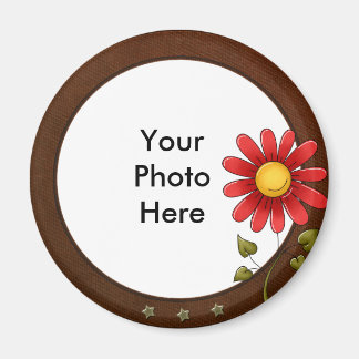 Round photo magnet