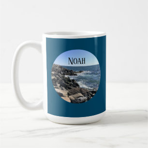 Round Photo of Atlantic Ocean Dark Blue Sea Coffee Mug