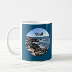 Round Photo of Atlantic Ocean Dark Blue Sea Coffee Mug