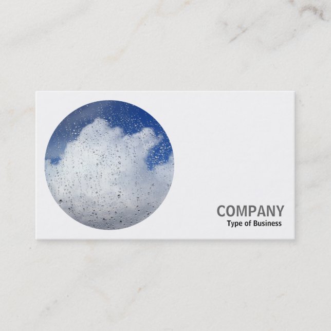 Round Photo - Rain on a Window with Cloud Business Card (Front)