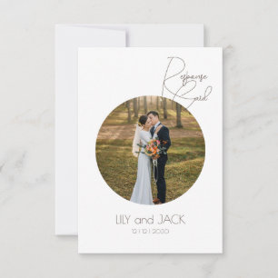 Round Photo Save the Date Minimalist RSVP Cards