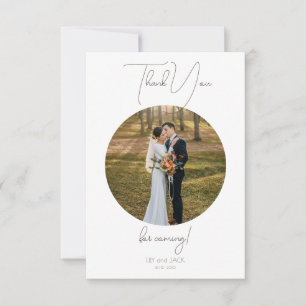 Round Photo Save the Date Minimalist  Thank You Card