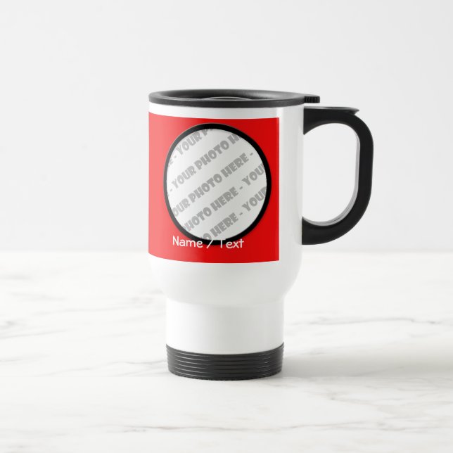 Round Photo & Text Travel Mug - Create Your Own (Right)