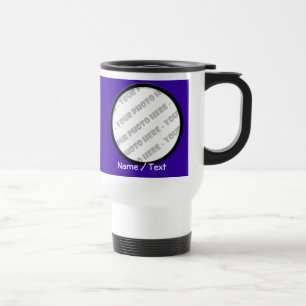Round Photo & Text Travel Mug - Create Your Own