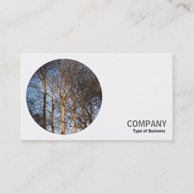 Round Photo - Trees in Early Spring Business Card (Front)