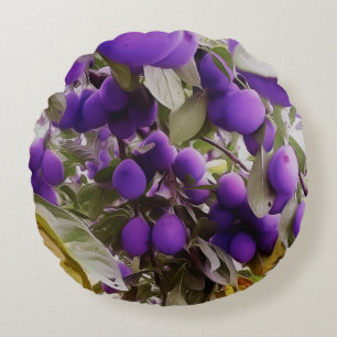 Round Pillow Autumn Harvest Days Plums
