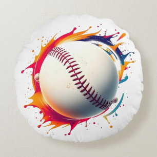 Round Pillow- BaseBall Design Cushion