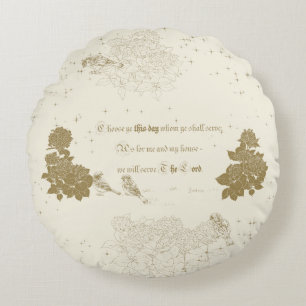 Round Pillow Bible verse Choose ye this day Joshua