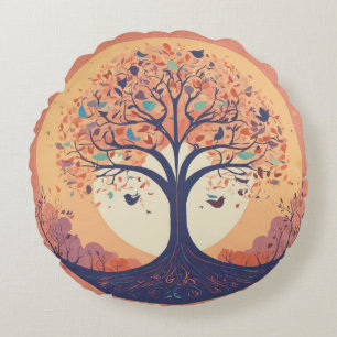 Round Pillow both side different unique print